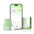 LinX Vista Continuous Glucose Monitoring System with sensor and mobile app, showing real-time glucose levels.